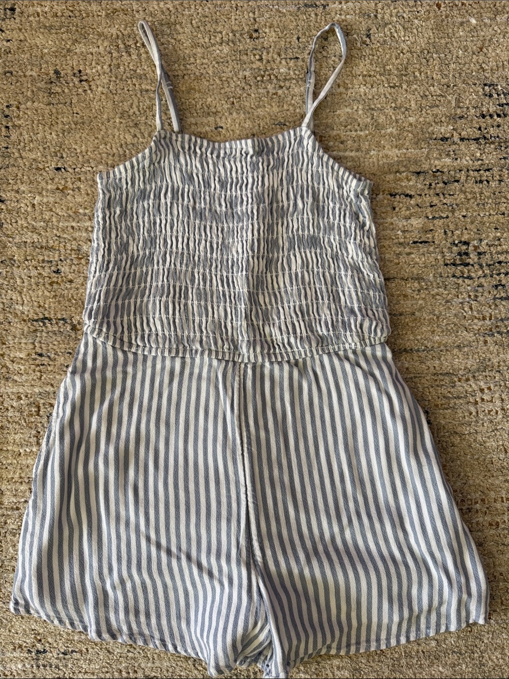 Abercrombie & Fitch Girls Light Blue & White Soft Romper size 13/14